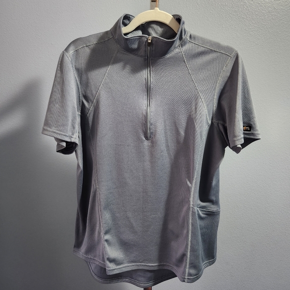 Kerrits Tops - Kerrits Short Sleeve Horseback Riding Shirt Pullover Top 1/4 Zip Women's XL Gray